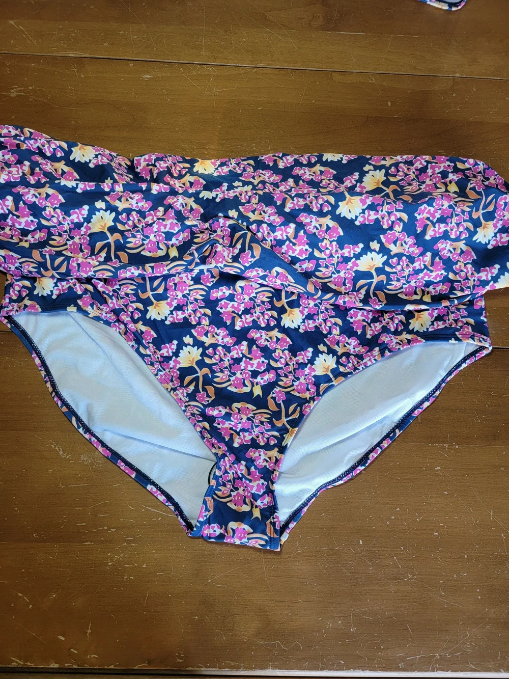 Two Piece Bikini Bandau Bra Top With Removable Straps High Waisted Skirtini 3X - Picture 5 of 15